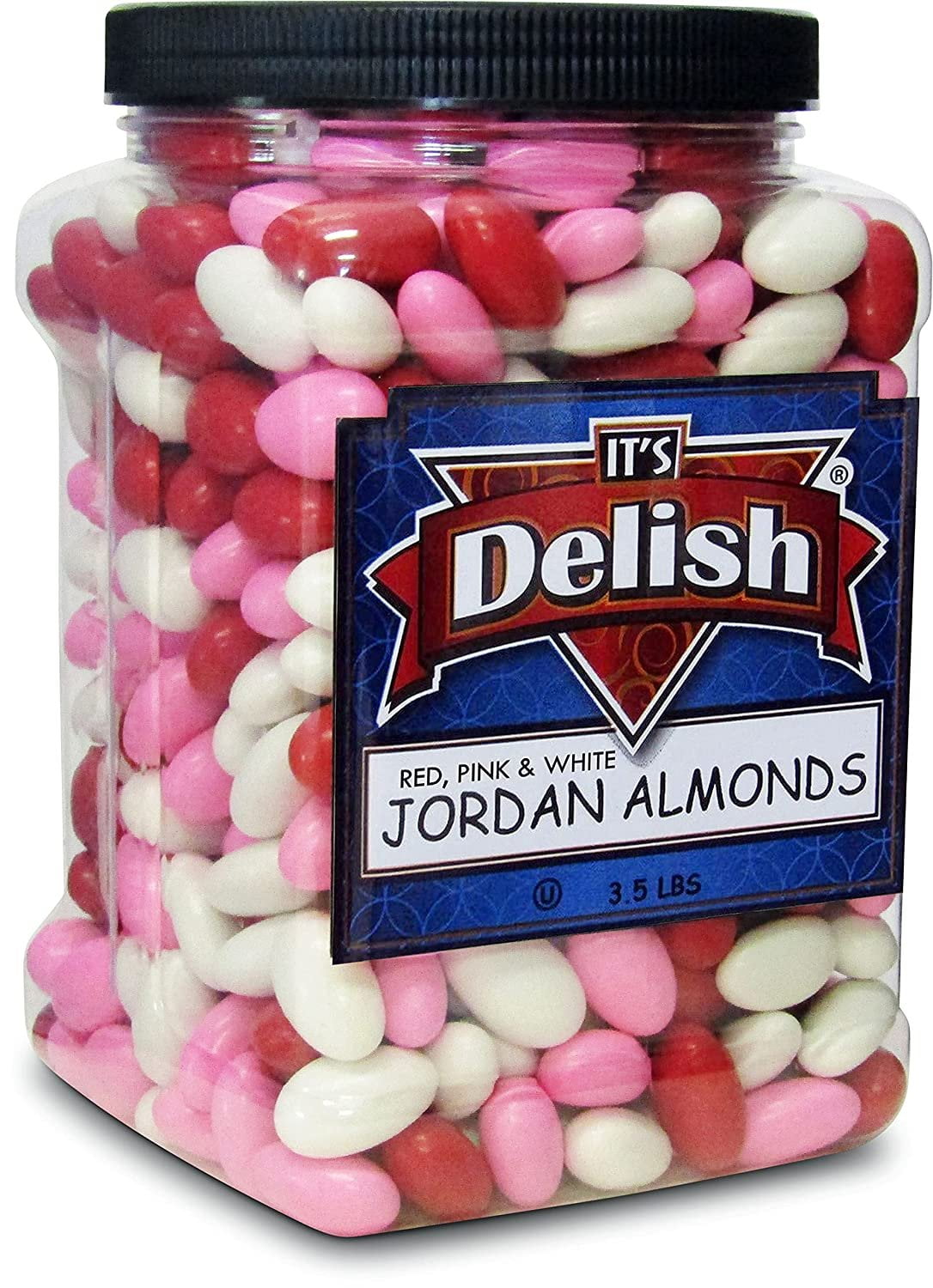 Red Pink & White Jordan Almonds Mix by It's Delish, 3.5 LBS Jumbo ...