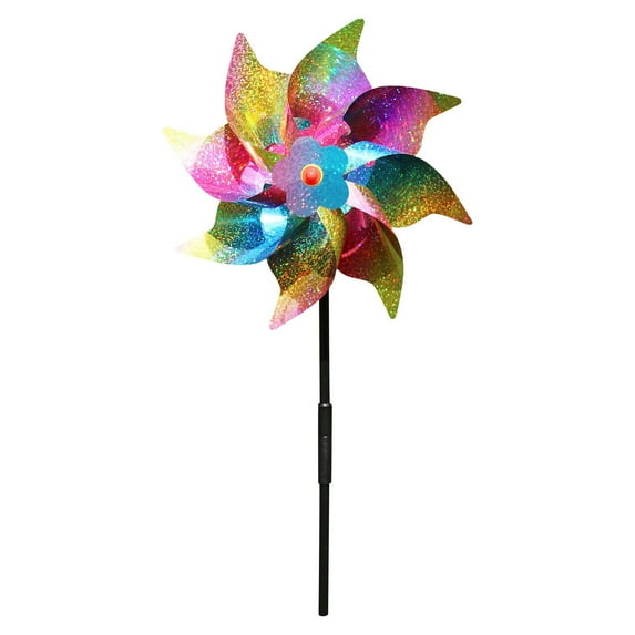 Red Pinwheel Wind Spinner for Outdoor Garden Decor, Durable Plastic Yard Ornament for Kids and Adults, Weather-Resistant Decorative Stake for Lawn, Patio, Party, and Holiday Events, 12 Inch Diameter