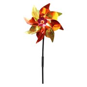 Red Pinwheel Wind Spinner for Outdoor Garden Decor, Durable Plastic Yard Ornament for Kids and Adults, Weather-Resistant Decorative Stake for Lawn, Patio, Party, and Holiday Events, 12 Inch Diameter