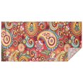 thumbnail image 1 of Red Pioneer Flower and Paisley Pattern Rectangle Tablecloth 60"x120",Waterproof Polyester Rectangle Table Cloth, Wipeable Spillproof Polyester Tablecloth for Dining, Camping, Indoor and Outdoor, 1 of 6