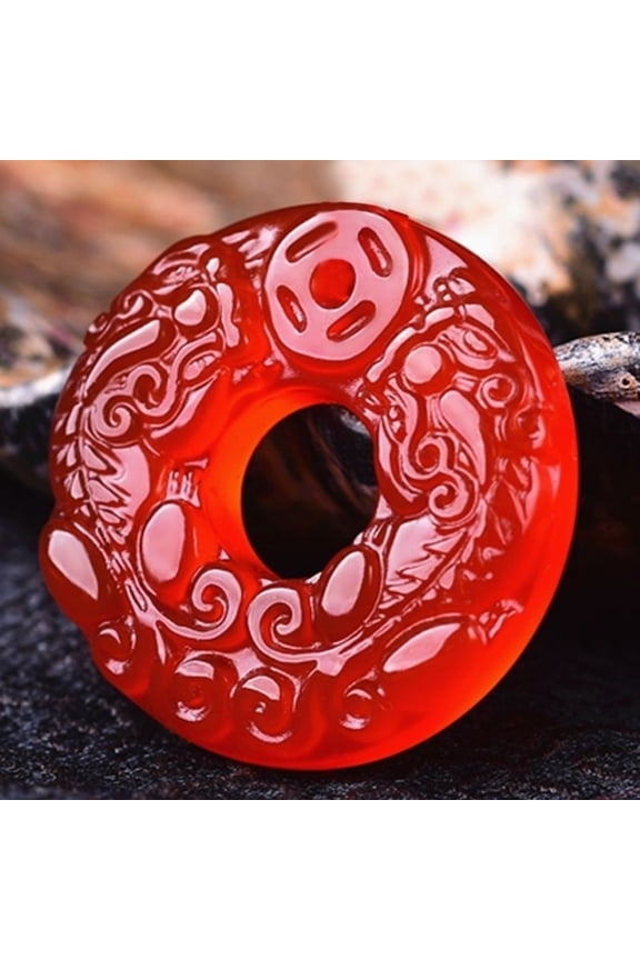 Red Pixiu Pendant Lucky Amulet Feng Shui Jewelry Unisex Necklace Handmade Charm Spiritual Protection Accessory Gift