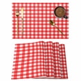 thumbnail image 1 of Red Placemats Set of 6, Country French Rustic Buffalo Plaid Modern Art Placemats for Dining Table, Place Mats for Kitchen Tabletop, Waterproof Wipeable Dining Table Mats Set, 1 of 9