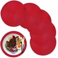 thumbnail image 1 of Red Placemats Set of 6 Table Mats for Dining Tables Woven Washable Non-Slip Round Braided Place Mats for Party Holliday, 1 of 6