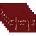 thumbnail image 1 of Red Placemats Set of 6,Funny Place Mats Christmas Decorations Waterproof Washable Table Mats Linen 12 x 18 Inch, 1 of 6
