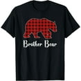thumbnail image 1 of Red Plaid Bear Christmas Pajama Brother Matching Family T-Shirt, 1 of 3