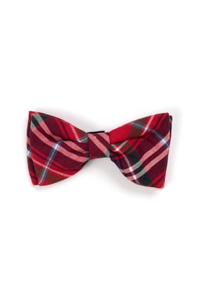 Red Plaid Bow Tie