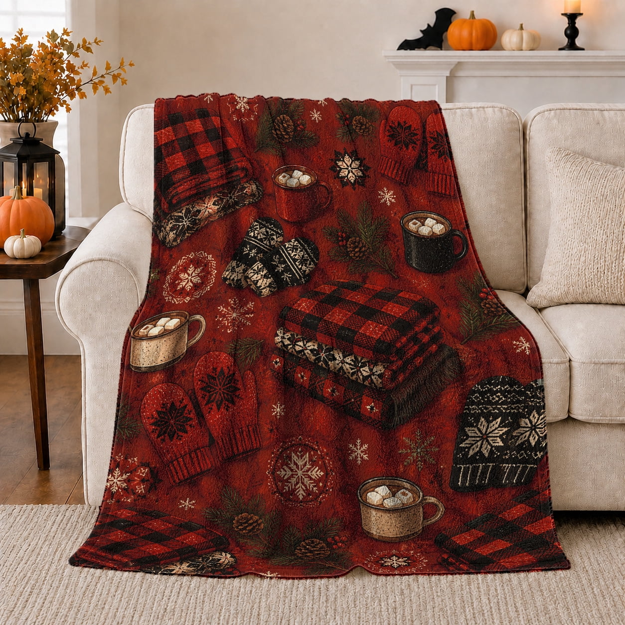 Red Plaid Cabin Comfort Pattern, Warm Rustic Style for Lodge Lovers ...