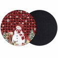 thumbnail image 1 of Red Plaid Christmas Coasters Set of 2, Absorbent Coasters for Drinks, Snowman Gifts Xmas Tree Snowflake Winter Coaster for Desk Coffee Table Protection, Home Decor House Warming Gifts 4", 1 of 8