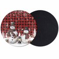 thumbnail image 1 of Red Plaid Christmas Coasters Set of 2, Absorbent Coasters for Drinks, Snowman Snowflake Winter Birds Coaster for Desk Coffee Table Protection, Home Decor House Warming Gifts 4", 1 of 8