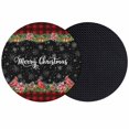 thumbnail image 1 of Red Plaid Christmas Coasters Set of 2, Absorbent Coasters for Drinks, Xmas Snowflake Botanical Poinsettia Coaster for Desk Coffee Table Protection, Home Decor House Warming Gifts 4", 1 of 8