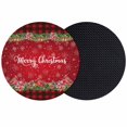 thumbnail image 1 of Red Plaid Christmas Coasters Set of 2, Absorbent Coasters for Drinks, Xmas Snowflake Poinsettia Botanical Coaster for Desk Coffee Table Protection, Home Decor House Warming Gifts 4", 1 of 8