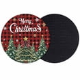thumbnail image 1 of Red Plaid Christmas Coasters Set of 2, Absorbent Coasters for Drinks, Xmas Tree Snowflake Checkered Winter Coaster for Desk Coffee Table Protection, Home Decor House Warming Gifts 4", 1 of 8