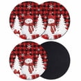 thumbnail image 1 of Red Plaid Christmas Coasters Set of 4, Absorbent Coasters for Drinks, Snowman Gifts Xmas Tree Winter Snowflake Coaster for Desk Coffee Table Protection, Home Decor House Warming Gifts 4", 1 of 8