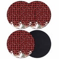 thumbnail image 1 of Red Plaid Christmas Coasters Set of 4, Absorbent Coasters for Drinks, Snowman Snowflake Xmas Tree Ball Elk Coaster for Desk Coffee Table Protection, Home Decor House Warming Gifts 4", 1 of 8