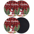 thumbnail image 1 of Red Plaid Christmas Coasters Set of 4, Absorbent Coasters for Drinks, Xmas Tree Snowflake Winter Gifts Coaster for Desk Coffee Table Protection, Home Decor House Warming Gifts 4", 1 of 8