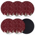 thumbnail image 1 of Red Plaid Christmas Coasters Set of 6, Absorbent Coasters for Drinks, Snowflake Snowman Xmas Tree Rustic Checkered Coaster for Desk Coffee Table Protection, Home Decor House Warming Gifts 4", 1 of 8