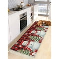 thumbnail image 1 of Red Plaid Christmas Kitchen Runner Rug 2x5 Bedside Rug with Tassel Cotton Woven Throw Rugs Washable Hallway Runner Rugs Snowman Snowflake Gifts Xmas Tree Floor Carpet for Bedroom Bathroom Living Room, 1 of 5