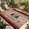 thumbnail image 1 of Red Plaid Christmas Outdoor Rug for Patio/Deck/Porch, Non-Slip Large Area Rug 5 x 8 Ft, Vintage Xmas Tree Winter Wooden Indoor Outdoor Rugs Washable Area Rugs, Reversible Camping Rug Carpet Runner, 1 of 8