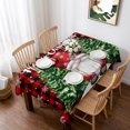 thumbnail image 1 of Red Plaid Christmas Table Cloth Waterproof Tablecloths, Gnomes Xmas Tree Snowflake Winter Tablecloth Dining Table Cover for Kitchen Party Tabletop Outdoor, Rectangle Tablecloth 60x102 Inch, 1 of 9