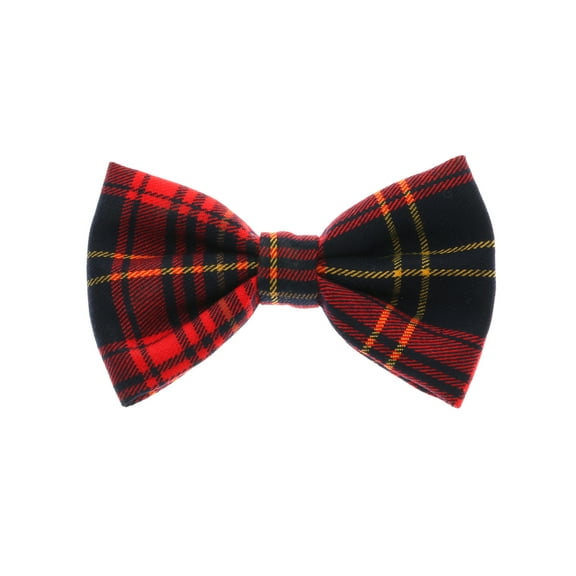 Red Plaid Collar Bow Tie