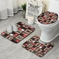 thumbnail image 1 of Red Plaid Dog Jigsaw Puzzle Bathroom Rugs Sets 3 Piece,Toilet Cover Set,Absorbent Non Slip Bathroom Mats Sets with U-Shaped Contour Rug Toilet Rug Set, 1 of 5