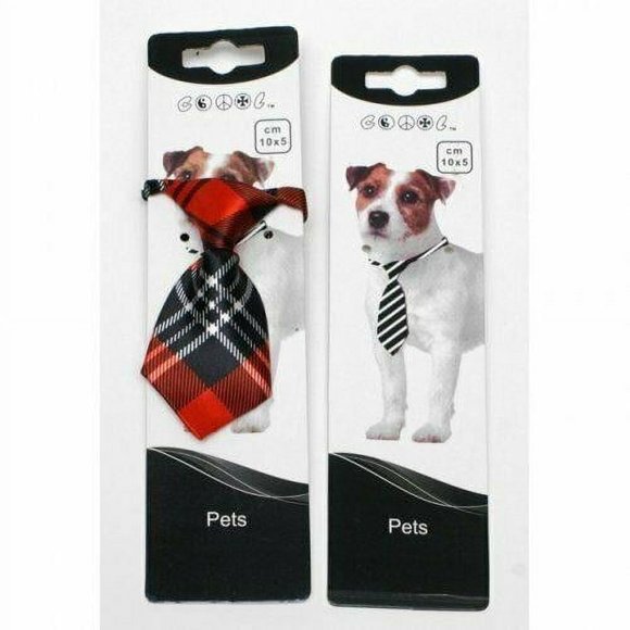 Red Plaid Dog Neck Tie Adjustable Cute Fashion Accessory