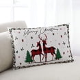 thumbnail image 1 of Red Plaid Elk Merry Christmas Throw Pillow Cover,Rustic Winter Snowflake Rectangle Decorative Pillow Case Protector Soft Cushion Cover Lumbar Pillowcase for Couch Sofa Bedroom Car Decor 12x20 Inch, 1 of 8