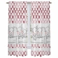 thumbnail image 1 of Red Plaid Farmhouse Kitchen Curtain for Berdoom Living Room Cafe 72 Inch Length, Watercolor Cute Country Pigs Checkered Tiers Curtains Light Filtering Drapes Window Treatment 2 Panels 52"Wx72"L, 1 of 8