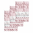 thumbnail image 1 of Red Plaid Farmhouse Kitchen Dish Towels for Drying Dishes Set of 3, Watercolor Cute Country Pigs Checkered Waffle Weave Microfiber Hand Tea Bathroom Towels Quick Dry & Absorbent Towel 15.7x23.6, 1 of 7