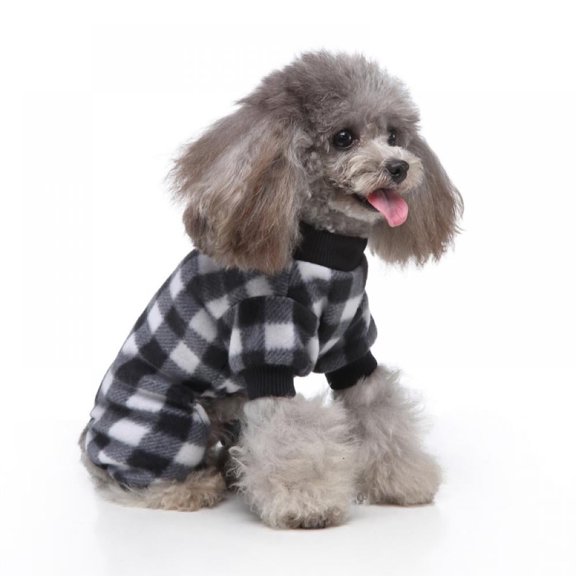 Red Plaid Flannel Dog Pajamas Winter Jumpsuit for Small Dogs