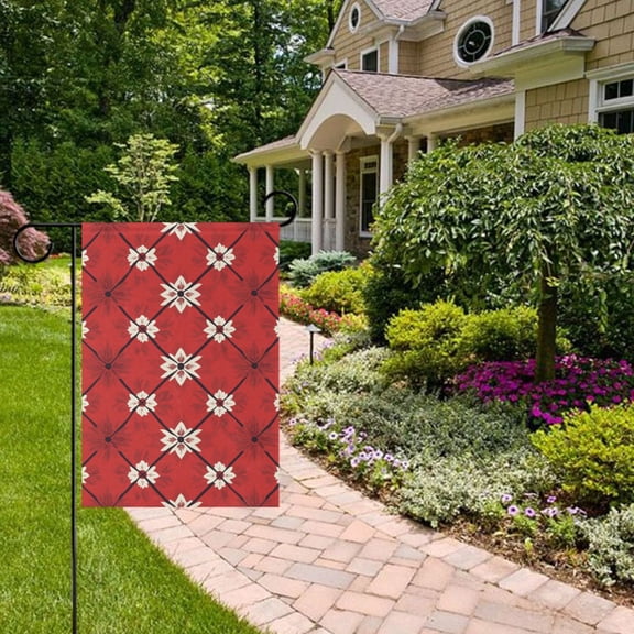 Red Plaid Garden Flag 28x40 inch Double Sided Outside Yard Decorations for Home Outdoor