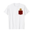 thumbnail image 1 of Red Plaid Gingerbread Cookie in Pocket Buffalo Christmas T-Shirt White Tee, 1 of 5