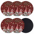 thumbnail image 1 of Red Plaid Gnomes Christmas Coasters Set of 6, Absorbent Coasters for Drinks, Xmas Balls Tree Snowflake Coaster for Desk Coffee Table Protection, Home Decor House Warming Gifts 4", 1 of 8
