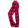 thumbnail image 1 of Red Plaid High Cut Straight Leg Long Leg Lounge Trousers Pants for Teen Girls Summer Fall Loose Fit Trousers Pants Womens 2025 Soft Comfy Clothes XXL, 1 of 4