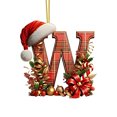 thumbnail image 1 of Red Plaid Initials Christmas Ornaments for Tree 2D Acrylic Personalized Gnomes Decorative Monogram Pendants with Santa Hat 26 Letters Christmas Hanging Decorations for DIY Crafts Xmas Home Decor, 1 of 6