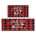 thumbnail image 1 of Red Plaid Kitchen Rugs and Mats Sets Of 2,Kitchen Decoration Rugs,Rubber Backing Non-Slip Floor Mat for Sink Washable Waterproof Laundry Room Runner Rugs, 1 of 7