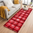 thumbnail image 1 of Red Plaid Kitchen Runner Rug 2x6 Washable Runners for Hallway Non Slip Modern Art Checkered Farmhouse Large Area Rug Indoor Floor Carpet for Bathroom Laundry Entryway Bedroom Living Room, 1 of 8