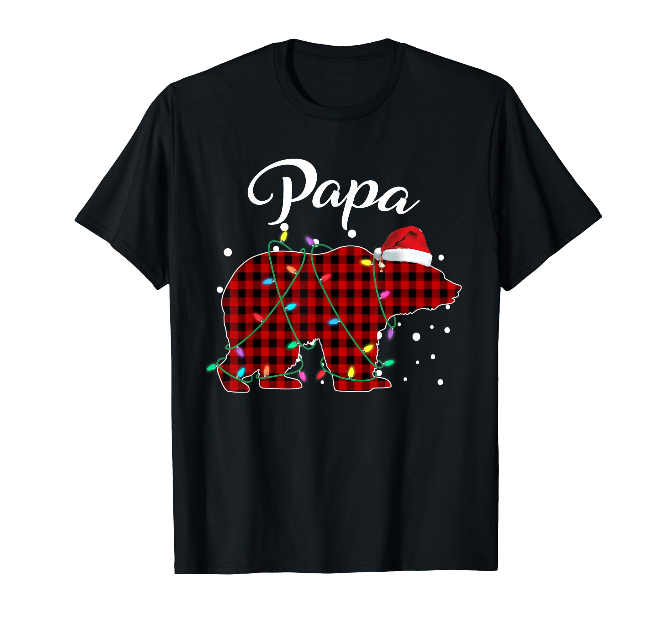 Red Plaid Papa Bear Matching Buffalo Pajama T Shirt
