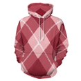 thumbnail image 1 of Red Plaid Pattern Background Men's Women Vintage 3D Hooded Sweatshirt - All-Season Loose Fit Streetwear, 1 of 6