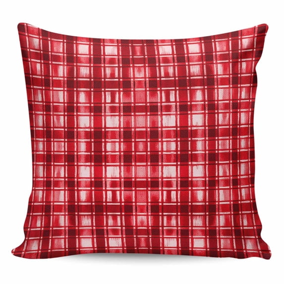 Red Plaid Pillow Covers 26x26 Inch Decorative Throw Pillow Cover, Modern Art Checkered Farmhouse Sofa Pillowcases Accent Cushion Case Home Decor Bedroom Living Room