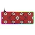 thumbnail image 1 of Red Plaid RGB Gaming Mouse Pad Large Keyboard Mat Rubber Base 13 Light Modes, 1 of 6