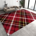 thumbnail image 1 of Red Plaid Rugs Black And White Geometric Stripes Area Rugs Buffalo Plaid Rugs For Living Room Modern Regular Lines Non-Slip Carpet Large Area Rug 1x2ft, 1 of 6