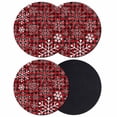 thumbnail image 1 of Red Plaid Snowflake Christmas Coasters Set of 4, Absorbent Coasters for Drinks, Xmas Snowflake Coaster for Desk Coffee Table Protection, Home Decor House Warming Gifts 4", 1 of 8
