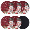 thumbnail image 1 of Red Plaid Snowman Christmas Coasters Set of 6, Absorbent Coasters for Drinks, Winter Snowflake Xmas Gifts Coaster for Desk Coffee Table Protection, Home Decor House Warming Gifts 4", 1 of 8