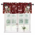 thumbnail image 1 of Red Plaid Snowman Christmas Kitchen Valances for Windows 42x12 Inch Kitchen Curtains Valances Rod Pocket Xmas Snowflake Winter Gifts Bathroom Window Valances for Window Treatment Decor, 1 of 6