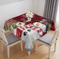 thumbnail image 1 of Red Plaid Snowman Christmas Table Cloth Waterproof Tablecloths, Winter Snowflake Xmas Gifts Tablecloth Dining Table Cover for Kitchen Party Tabletop Outdoor, Square Tablecloth 54x54 Inch, 1 of 9