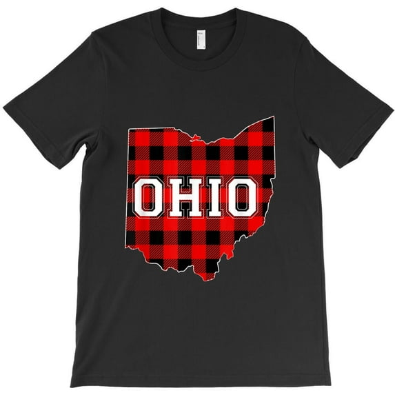 Red Plaid State Of Ohio Pride Funny Striped Graphic Design - Unique Gift Tee H31349 Unisex T-Shirt, Up to 5XL Available