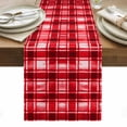 thumbnail image 1 of Red Plaid Table Runner - 48 Inch Long, Kitchen Dining Table Runner Dresser Scarves, Modern Art Checkered Farmhouse Farmhouse Decor for Coffee Tables Wedding Party Banquet, 1 of 8
