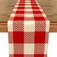thumbnail image 1 of Red Plaid Table Runner,Valentine's Day Table Runner,Happy Valentine's Day Decor Kitchen Dining Table Settings 13x72 Inch, 1 of 6