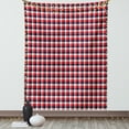 thumbnail image 1 of Red Plaid Tapestry, Checkered Pattern Vintage Square Design Tartan Motif Abstract Art, Wall Hanging for Bedroom Living Room Dorm Decor, 60W X 80L Inches, Vermilion Dark Blue White, by Ambesonne, 1 of 5